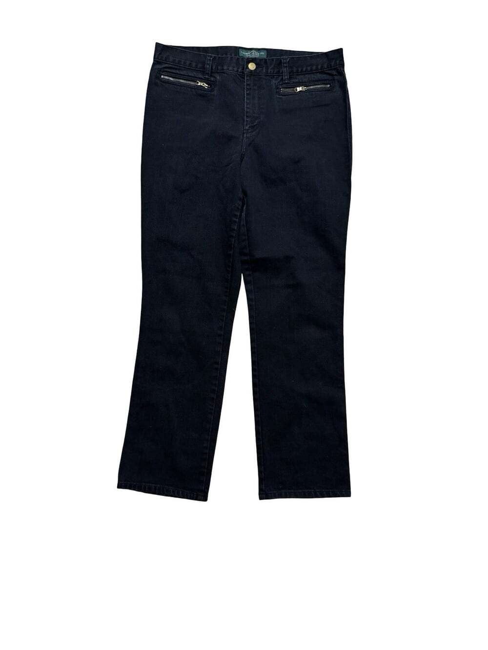 Lauren Jeans Co. Ralph Lauren Women’s Petite Black Denim Jeans Cotton Elastane